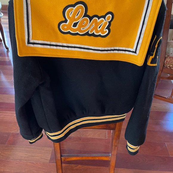 BVHS Blue Valley High School Women's Girls Letterman Letter Jacket - Picture 7 of 7